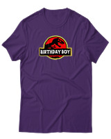 T-Shirt Αντρικό - Birthday Boy - Color Thumbnail Σκούρο Μωβ