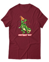 T-Shirt  Γυναικείο - Birthday Boy - Color Thumbnail Σκούρο Κόκκινο