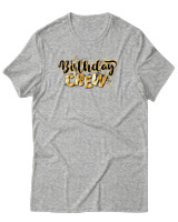 T-Shirt Αντρικό - Birthday Crew - Color Thumbnail Γκρι Μελανζέ