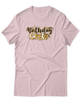 T-Shirt Αντρικό - Birthday Crew - Color Thumbnail Απαλό Ροζ