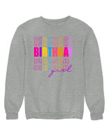 Φούτερ χωρίς κουκούλα - Birthday Girl - Color Thumbnail Γκρι Μελανζέ