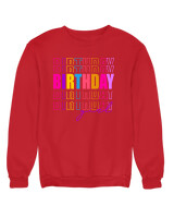 Φούτερ χωρίς κουκούλα - Birthday Girl - Color Thumbnail Κόκκινο