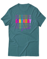 T-Shirt  Γυναικείο - Birthday Girl - Color Thumbnail Μπλέ Πράσινο