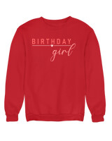 Φούτερ χωρίς κουκούλα - Birthday Girl - Color Thumbnail Κόκκινο