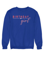 Φούτερ χωρίς κουκούλα - Birthday Girl - Color Thumbnail Μπλε Ρουά