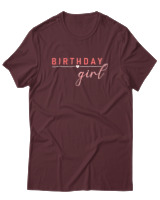 T-Shirt  Γυναικείο - Birthday Girl - Color Thumbnail Μπορντό