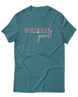 T-Shirt  Γυναικείο - Birthday Girl - Color Thumbnail Μπλέ Πράσινο