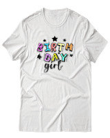 T-Shirt  Γυναικείο - Birthday Girl - Color Thumbnail Άσπρο