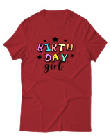 T-Shirt  Γυναικείο - Birthday Girl - Color Thumbnail Κόκκινο