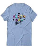 T-Shirt  Γυναικείο - Birthday Girl - Color Thumbnail Γαλάζιο