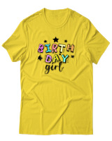 T-Shirt  Γυναικείο - Birthday Girl - Color Thumbnail Κίτρινο Χρυσό