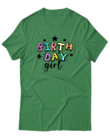 T-Shirt  Γυναικείο - Birthday Girl - Color Thumbnail Πράσινο