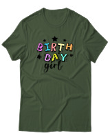 T-Shirt  Γυναικείο - Birthday Girl - Color Thumbnail Κυπαρισσί