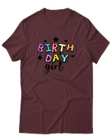 T-Shirt  Γυναικείο - Birthday Girl - Color Thumbnail Μπορντό