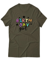T-Shirt  Γυναικείο - Birthday Girl - Color Thumbnail Χακί