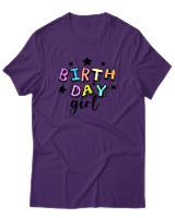 T-Shirt  Γυναικείο - Birthday Girl - Color Thumbnail Μώβ