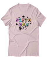 T-Shirt  Γυναικείο - Birthday Girl - Color Thumbnail Απαλό Ροζ