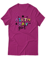 T-Shirt  Γυναικείο - Birthday Girl - Color Thumbnail Φούξια