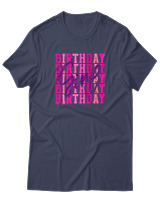 T-Shirt  Γυναικείο - Birthday Girl - Color Thumbnail Μπλέ Γκρί