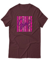 T-Shirt  Γυναικείο - Birthday Girl - Color Thumbnail Μπορντό