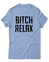 T-Shirt Αντρικό - Bitch Relax - Color Thumbnail Γαλάζιο