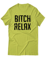 T-Shirt Αντρικό - Bitch Relax - Color Thumbnail Λαχανί