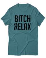T-Shirt Αντρικό - Bitch Relax - Color Thumbnail Μπλε Πράσινο