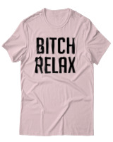 T-Shirt Αντρικό - Bitch Relax - Color Thumbnail Απαλό Ροζ