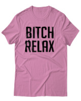 T-Shirt Αντρικό - Bitch Relax - Color Thumbnail Ροζ
