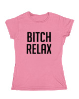 Κοριτσίστικο Κοντομανικο Παιδικό - Bitch Relax - Color Thumbnail Ροζ