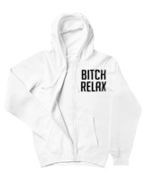 Ζακέτα Φούτερ με κουκούλα Γυναικείο - Bitch Relax - Color Thumbnail 'Ασπρο