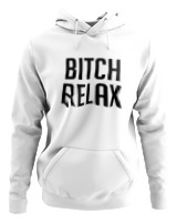 Φούτερ με κουκούλα Γυναικείο - Bitch Relax - Color Thumbnail ΄Ασπρο