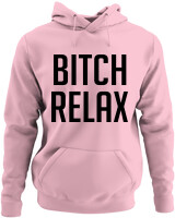 Φούτερ με κουκούλα - Bitch Relax - Color Thumbnail Pink