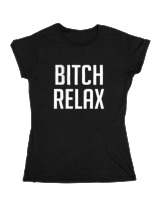 Κοριτσίστικο Κοντομανικο Παιδικό - Bitch Relax - Color Thumbnail Μαύρο