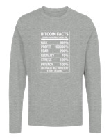 Μακρυμάνικο Μακό Αντρικό - Bitcoin Facts - Color Thumbnail Γκρι Μελανζέ