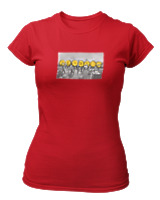 T-Shirt Στενή Γραμμή Γυναικείο - Bitcoin Hang Out - Color Thumbnail Κόκκινο