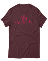T-Shirt Αντρικό - Bitcoin Heartbeat - Color Thumbnail Μπορντό