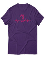 T-Shirt Αντρικό - Bitcoin Heartbeat - Color Thumbnail Σκούρο Μωβ