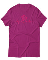 T-Shirt Αντρικό - Bitcoin Heartbeat - Color Thumbnail Φουξια