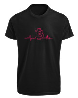 T-Shirt Fit Αντρικό - Bitcoin Heartbeat - Color Thumbnail Μαύρο