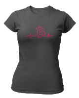 T-Shirt Στενή Γραμμή Γυναικείο - Bitcoin Heartbeat - Color Thumbnail Ανθρακί