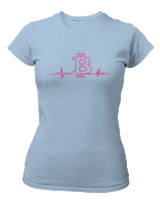 T-Shirt Στενή Γραμμή Γυναικείο - Bitcoin Heartbeat - Color Thumbnail Γαλάζιο