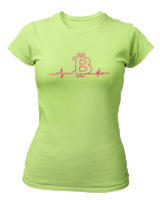 T-Shirt Στενή Γραμμή Γυναικείο - Bitcoin Heartbeat - Color Thumbnail Λαχανί