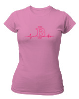 T-Shirt Στενή Γραμμή Γυναικείο - Bitcoin Heartbeat - Color Thumbnail Ροζ