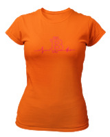 T-Shirt Στενή Γραμμή Γυναικείο - Bitcoin Heartbeat - Color Thumbnail Πορτοκαλί