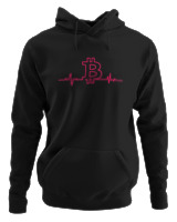 Φούτερ με κουκούλα Αντρικό - Bitcoin Heartbeat - Color Thumbnail Μαύρο