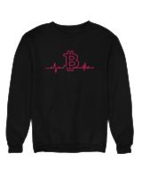 Φούτερ χωρίς κουκούλα Γυναικείο - Bitcoin Heartbeat - Color Thumbnail Μαύρο