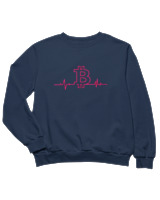Φούτερ χωρίς κουκούλα Παιδικό - Bitcoin Heartbeat - Color Thumbnail Σκούρο Μπλε