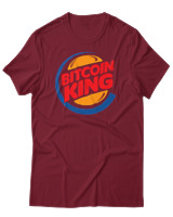 T-Shirt Αντρικό - Bitcoin King - Color Thumbnail Σκούρο Κόκκινο