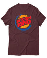 T-Shirt Αντρικό - Bitcoin King - Color Thumbnail Μπορντό